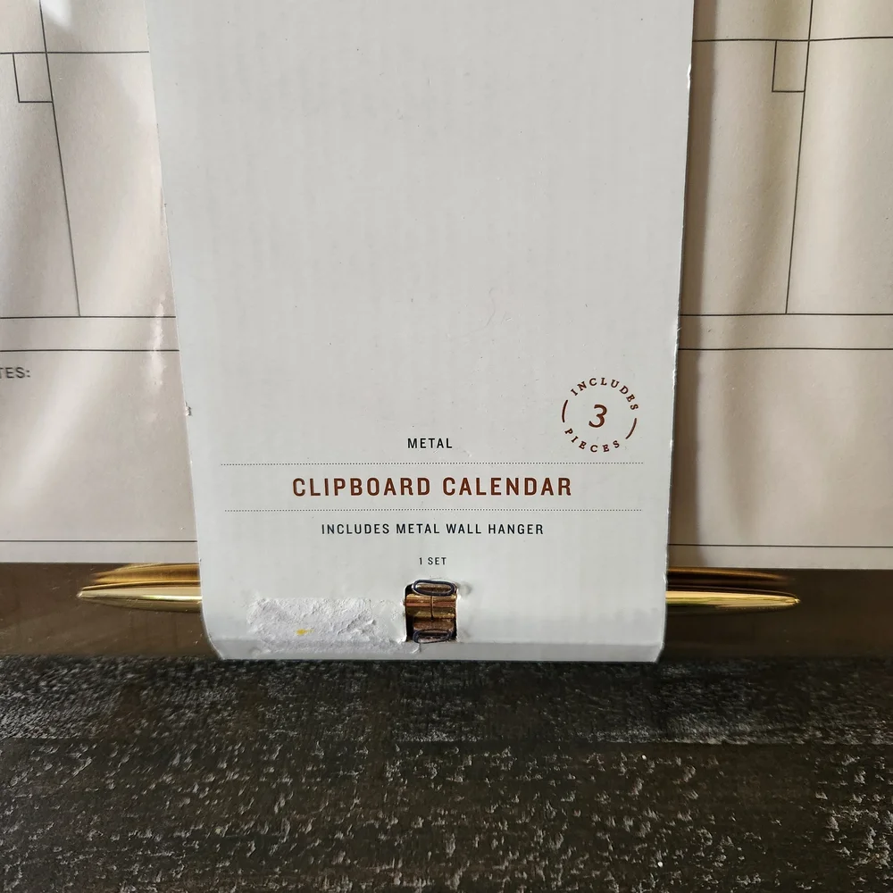 Hearth & Hand Gold and White Calendar Clipboard